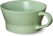 Soup Bowls, Vintage Ceramic Coffee Cup, Soup Cup with Handle, Small Breakfast Bowl for Ice Cream, Dessert Bowl-green-12.5x12.5x6cm, 350ml (Color : White, Size : 12.5x12.5x6cm)