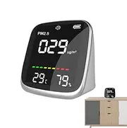 Air Purity Monitor - Air Quality Check Warning Meter | Real-Time PM2.5 Temperature and Humidity Monitor | Air Checker with LED Digital Display for Home Business