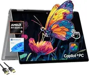 [HP] OmniBook X Flip Copilot+ PC Laptop Computer, 2-in-1 16" FHD Touchscreen Laptop, AMD Ryzen AI 5, 16GB RAM, 512GB SSD, Backlit Keyboard, WiFi 6 + BT, PDG HDMI Cable, US Version KB, Windows 11