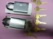 2 NEW GMS PADLOCK WITH IC SCHLAGE AND 7 C123 AND CON. KEYED THE LOCKSMITH