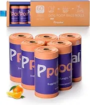 Ppoopal Premium Dog Poop Bags, ASTM D6400 & EN 13432 Compliant - 60 Count Fully Biodegradable Doggy Bags