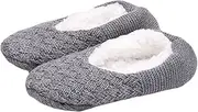 [FOMIYES] 1Pair Winter Fuzzy Socks with Grippers for Adults Warm and Comfortable House Socks Light Grey Breathable and Odorless for Cold Weather and Gifting