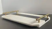 Solid surface serving tray, cheese/bread board approx. 17.75x11.125
