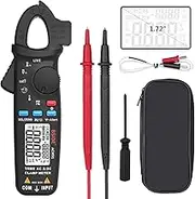 ACM91 1mA Clamp Meter DC/AC Current True RMS Auto-Ranging 6000 Counts Multimeter Live Check V-Alert Temperature Capacitance Frequency Tester with Back Clip
