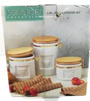 Sommerset Collection 3-piece oval canister set NIB (see notes)