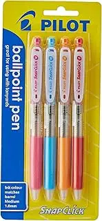 Pilot SnapClick 1.0mm Fashion Retractable Ballpoint Pen (BPSC-10R-M) - 4 Piece Set x 6 Packs