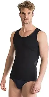 [Octave] 2 Pack Mens Soft 100% Combed Cotton Classic Vests Either Black or White (Chest: 48"-50" [XX Large], Black)