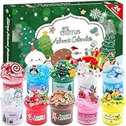 Advent Calendar 2024 - Christmas Countdown Calendar 24 Days Slime and Charms Kit, DIY Slime and Charms Kit Funny Gifts Toy for Toddlers Kids Teens Girls 4 5 6 7 8 9 10 11 12 Year Old
