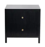 Frazer Black Bedside Table with 2 Drawers