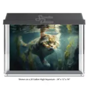 Ginger Cute Swimming Polyester Fish Tank Glass Backdrop Aquarium Background