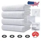 Elegant Waffle Weave Quick Dry Bath Towels, 60x30 in, Lint Free, 4-Pack White