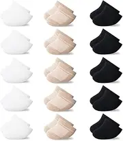 [Jspupifip] 15 Pairs Half Socks for Women, No Show Toe Topper Socks for Shoes Hidden Toe Covers for Women Multiple Shoes, White, Black and Nude, One Size