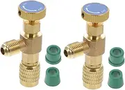 Gatuida 2pcs Refrigeration Ball Valve for Ac Refrigerant Safety Copper Adapter Fitting Easy Install Core Depressor Valve