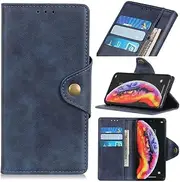 [FanYuan] Case for Oppo A96 5G, Magnetic Flip Leather Premium Wallet Phone Case, with Card Slot and Folding Stand, Case Cover for Oppo A96 5G.(Blue)