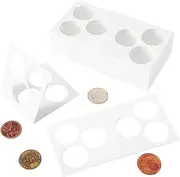 Coin Flips - 50 PCS Cardboard Holders for 2x2 inch Pockets CS07 (White Coin Flips Fits 2x2 inch grids, 3-Hole US Penny [Opening:20.5mm/0.8 in])