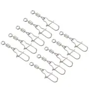 Fishing Rolling Swivel with Coastlock Snap, 20 Pack 17LBS Line Connector, Silver