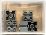 LEGO Parts - Dark Bluish Gray Brick 2 x 2 with Channels - No 90258 - QTY 5