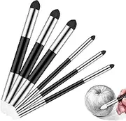 FUNTYboo 6 Pcs Artist Blending Sponge Pen, Sketch Brush 2 Sizes Double-Headed Pastel Blending Stump Pencil for Artist Professional Student Detail Correcting Tool