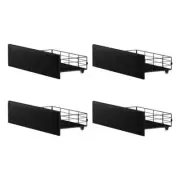4x Trundle Drawers for Bed Frame with Wheels Metal Black