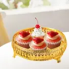 Fruit Bowl Basket,Golden Storage Dish Plate for Bread Snacks