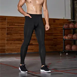 男士跑步運動緊身彈力速乾褲 籃球訓練戶外打底褲 壓力 壓縮 健身 訓練 機能跑步長褲