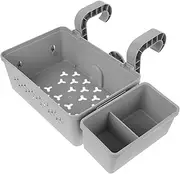 Detachable Outdoor Pool Storage Basket Multifunctional Hanging Organizer for Swim Towels and Accessories Durable Plastic Pool Side Basket for Tanning and Relaxing