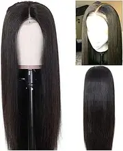 Middle Part Glueless 613 Honey Blonde Lace Front Wig Brazilian Straight Lace Front Human Hair Wig Pre Plucked 13 * 1 Lace Remy 150 (Color : Natural Black, Size : 20inches)