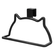 NEW Black Cat Single Towel Rack Holder Over Cabinet Door Storage 6" wide plastic
