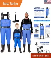 Adjustable PVC Chest Waders for Kids & Adults - Includes Pocket & Boot Insoles