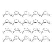 Fuel Line Hose Clips, 20pcs 7mm 304 Stainless Steel Tube Spring Clamps(Silver)