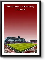 GroundDesigns BRENTFORD FC Football Gift GTECH COMMUNITY STADIUM Art Unframed A3 Print BFC