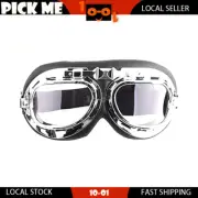 Retro Safety Motorcycle Scooter Pilot Goggles Helmet Glasses Clear lens