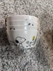 Set of 4 Peanuts Snoopy Spring Bamboo Tidbit Bowls