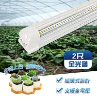 在飛比找Yahoo!奇摩拍賣優惠-1入組 T8 植物燈管規格 2呎 免支架 一體式鋁合金散熱器