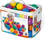 INTEX Small Plastic Fun Ballz with Bag for Safety and Storage for Ball Pits, Playpens, and Backyard Splash Pools, Multicolored,3-1/8", (100 Pack)