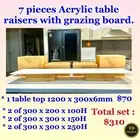 6 Pieces Acrylic Table Raisers With Grazing Board ( 7 Pieces Altogether)