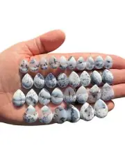 Dendritic Opal Stone Cabochon Teardrop, Natural Dendritic Opal from Australia