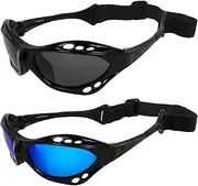 Set of 2 Hurricane Category 4 Polarized Jet Ski Floating Goggles Black Padded Frames