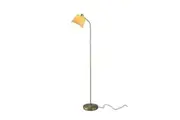 Roderick Moden Elegant Metal Base Fabric Shade Standing Floor Light Lamp Brass/Khaki