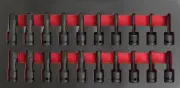 20 PCS 1/2" Drive Impact Hex Driver Set SAE/Metric Size Cr-Mo Steel Socket