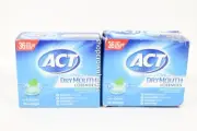 2 ACT Dry Mouth Moisturizing LOZENGES Xylitol Sugar-Free Soothing Mint 36 Piece