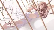 Anime sword art online girls pointy ears looking at Playmat Gaming Mat Desk