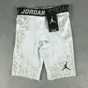 Jordan Big Kids Boys Dri-FIT Compression Shorts 952219-001 White Size Medium NEW