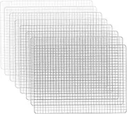 8 Pack BBQ Mesh Grill Mat Rectangular Mesh Grilling Mats Nonstick 40x30cm Mesh Grill Topper Reusable and Easy to Clean Durable Barbecue Accessories for Grilling Cooking Baking（Silver）