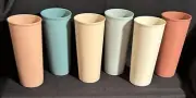 Vintage Tupperware Tumblers Set Of 6-16oz.~Country Pastels Southwestern #107 NOS
