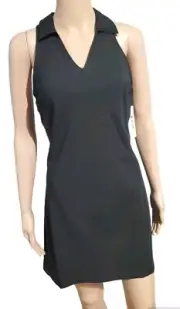 Calvin Klein Performance Dress Black S Collared V-Neck Sleeveless Stretch NWT