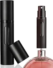 BRARIOS Perfume Atomizer Bottle with Visible Capacity for Men and Women, Refillable Portable Perfume Atomizer, Leak-Proof Pump Perfume Spray Bottle Atomizer (5ml) (Black)