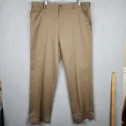 Dockers Classic Fit Pants Mens 40x34 Brown Pleated Business Church Comfort Khaki