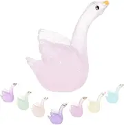 8pcs Swan Ornaments Swan Model Ornament Miniature Swan Figurine Luminous Swan Figure Miniature Fairy Gardens Statue Landscape Swan Flowerpot Mini Swan Miniatures Cake Resin Car/758