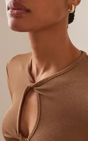 [Yvonne Leon] 9K Gold Diamond Hoop Earrings